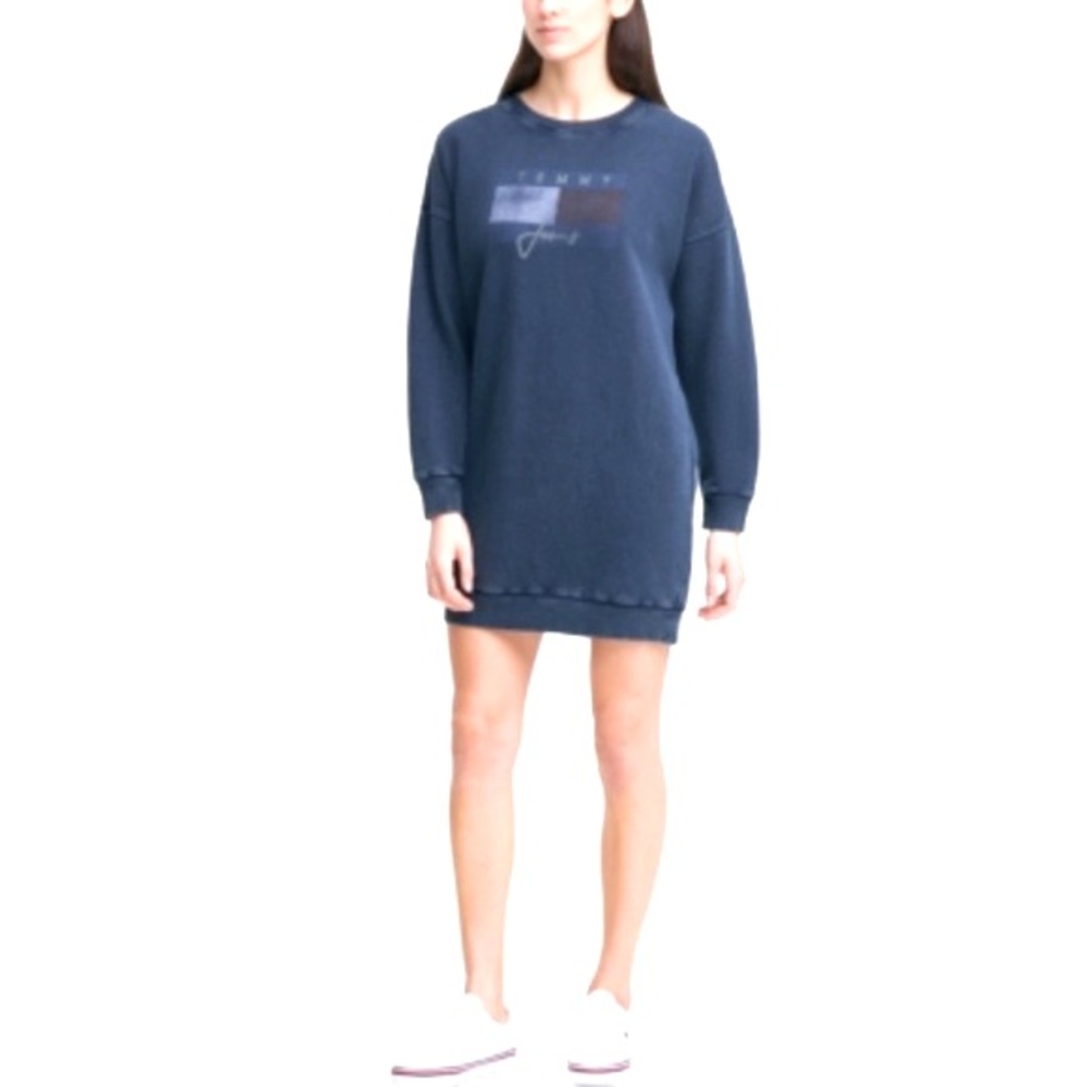 Tommy Jeans Logo Sweatshirt Dress Navy